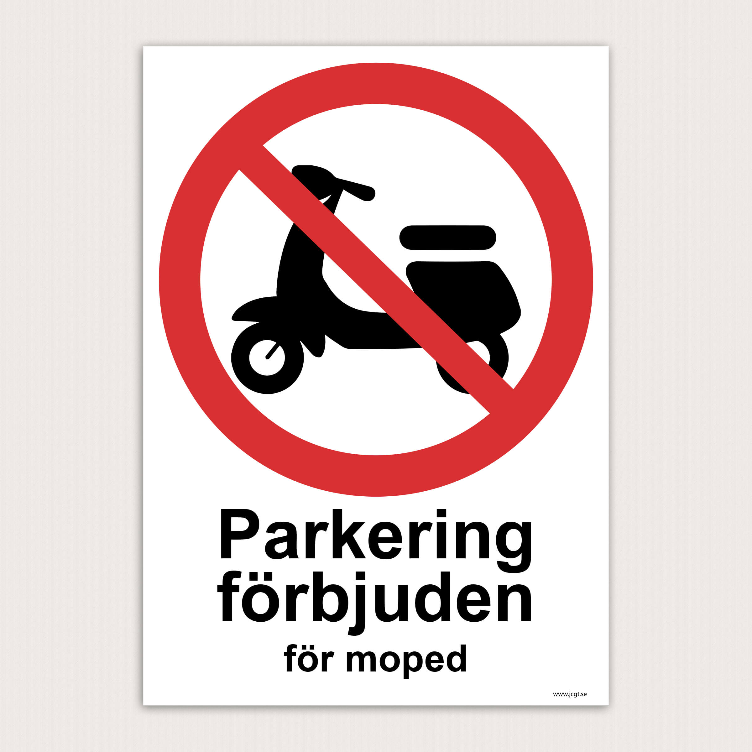 Parkering skylt Moped - Gravyr Tryck