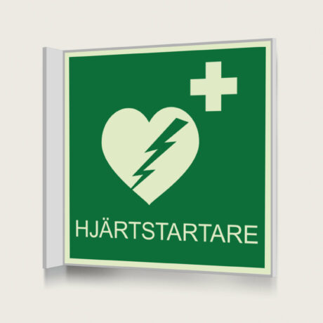 Flaggskylt Defibrillator 150 x 150 mm